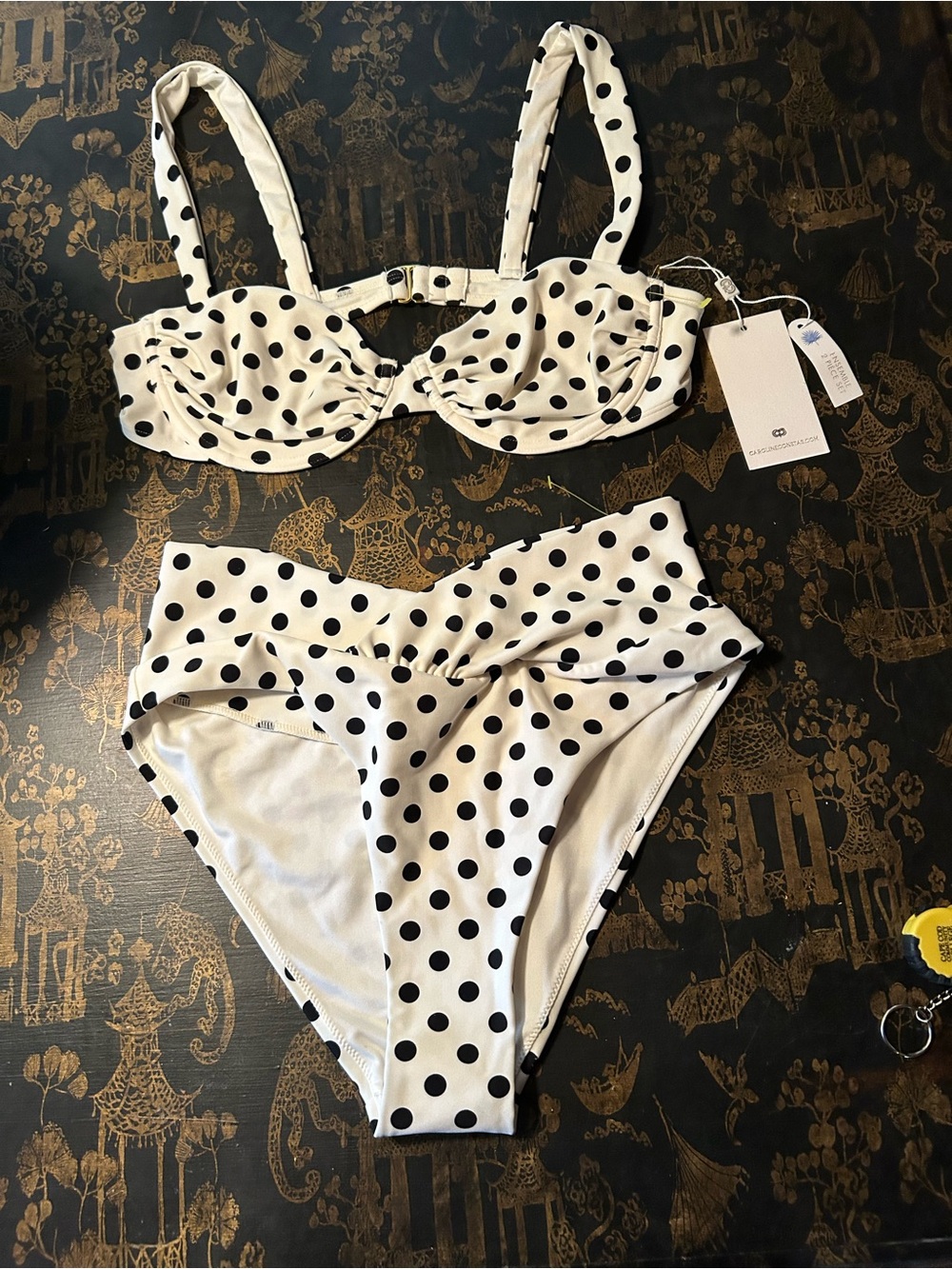 Caroline Constas NWT Polka Dot Bikini 2 Piece Swimsuit